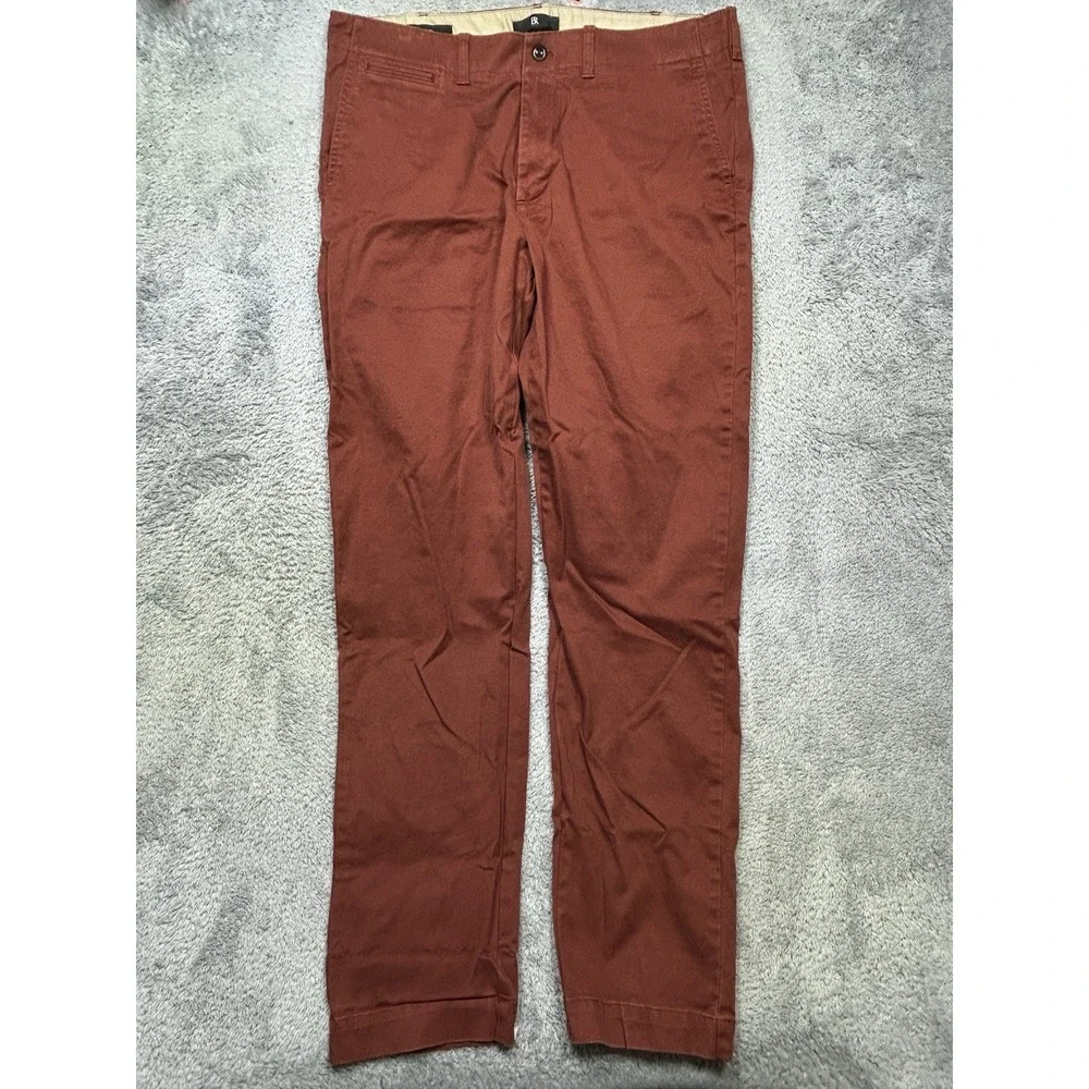 Banana Republic Pants Men's 36x34 Jasper Red Slim Fit Chino Twill Stretch EUC